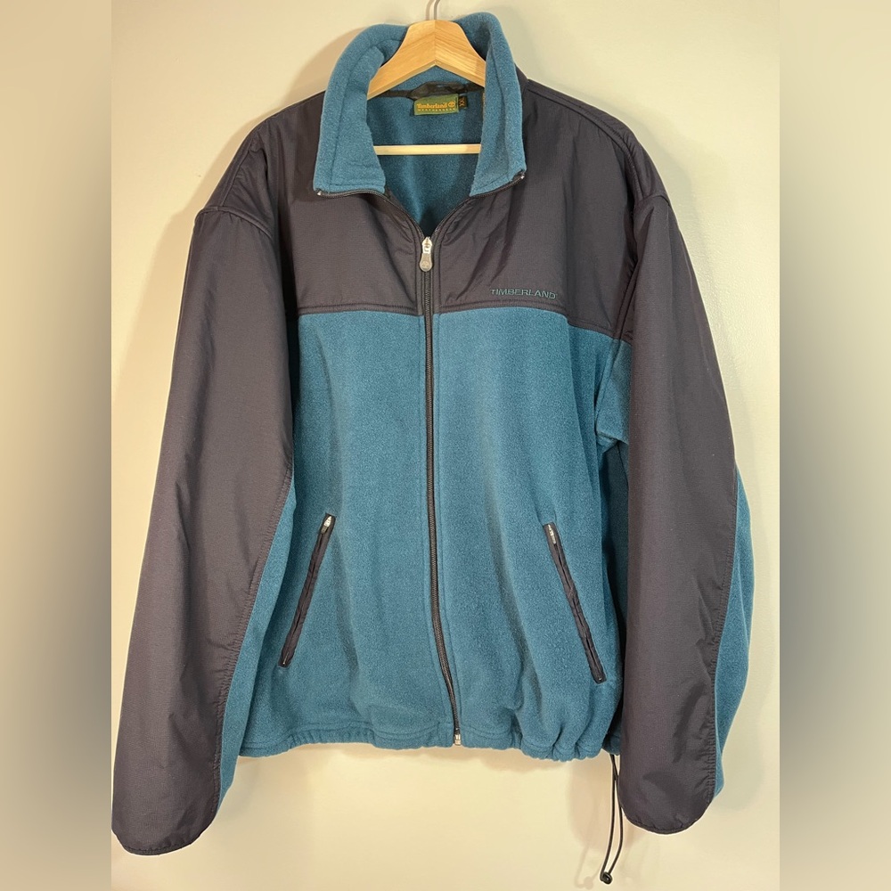 Timberland Vintage Y2K Blue Fleece Jacket Hiking Outdoor Sports Men’s XXL